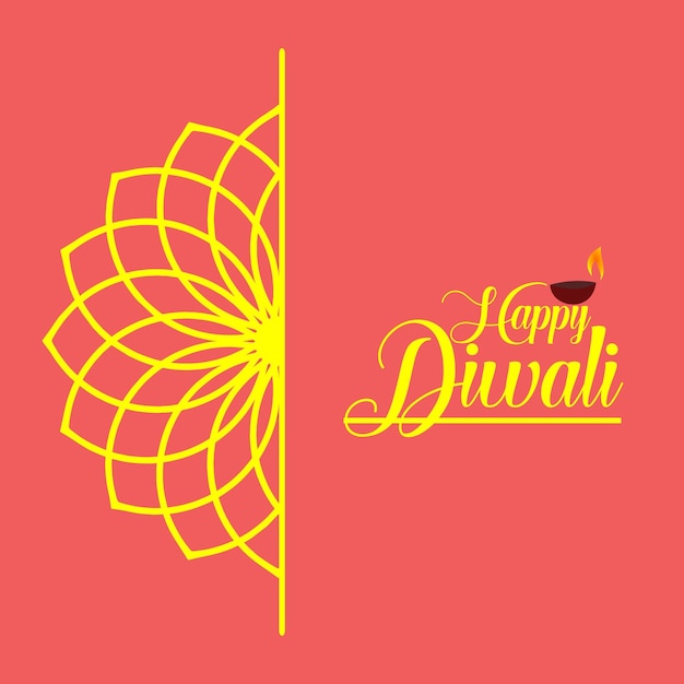 Вектор happy diwali festival приветствие фон шаблон письма happy diwali в тексте хинди