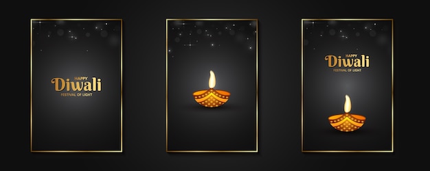 Vector happy diwali festival greeting card template