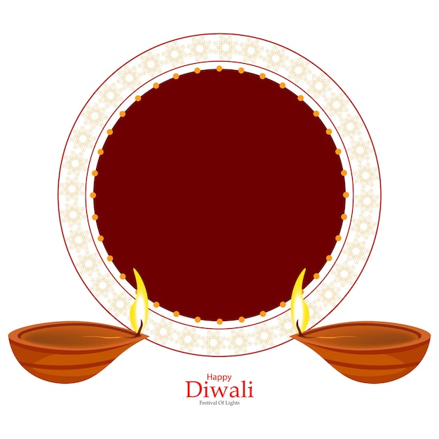 Happy Diwali festival of India with Diya background vector illustration.