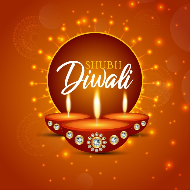 Vettore felice diwali festival di sfondo chiaro