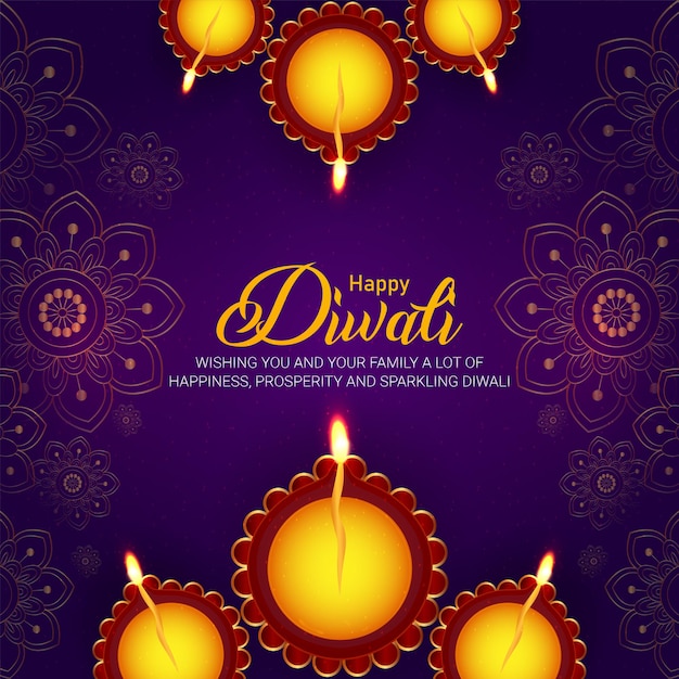 Vector happy diwali festival of light celebration background