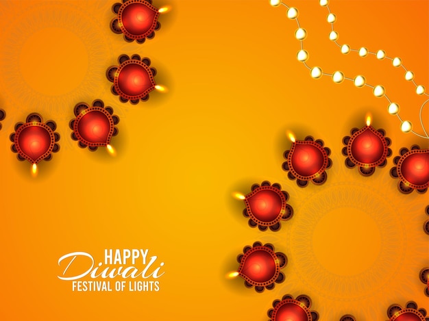 Vector happy diwali festival of light celebration card