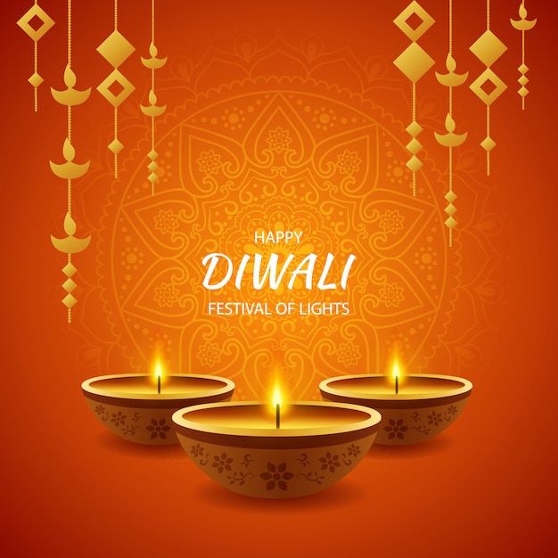 Happy Diwali festival of light celebration