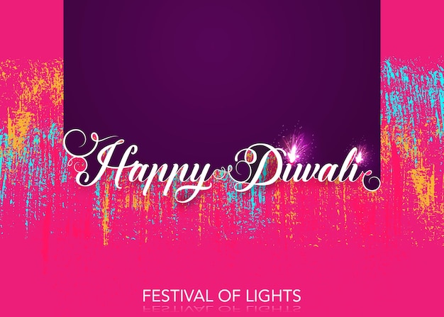 Happy Diwali Festival of Lights Celebration colorful template. Graphic design of Indian banner