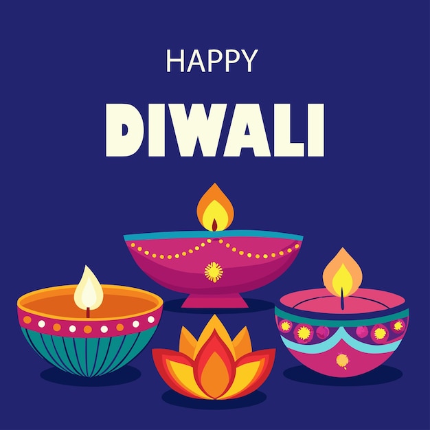 happy diwali festival of lights colorful