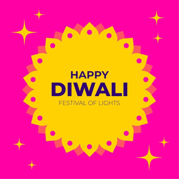 Vector happy diwali festival of lights diwali celebration banner modern geometric minimalist design