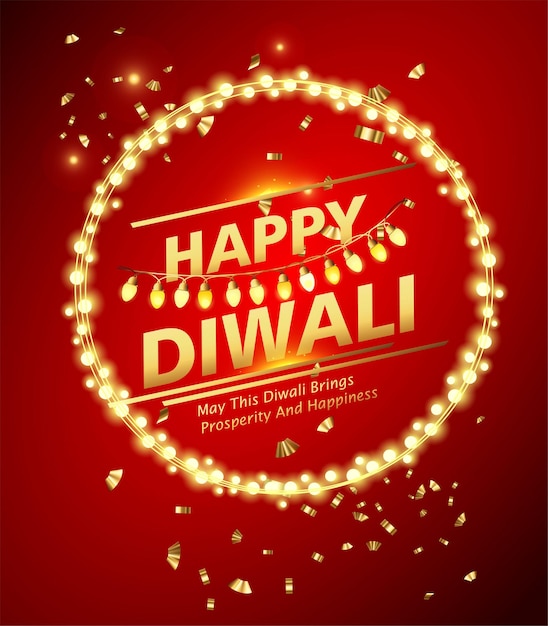 Felice diwali, festival delle luci, illustrazione vettoriale e bellissimo biglietto di auguri per la celebrazione