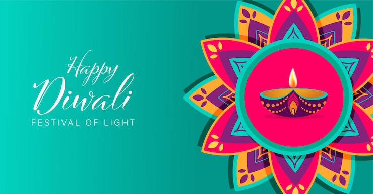 Vector happy diwali festival of lights