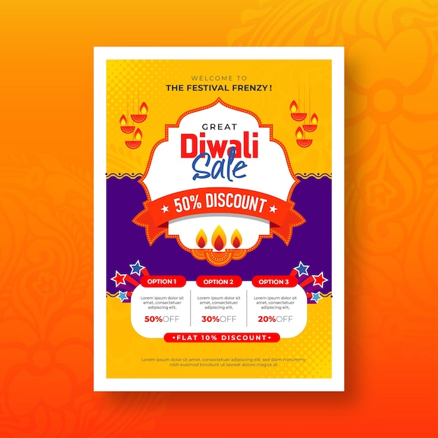 Happy Diwali festival offer poster design template festival sale poster layout design template