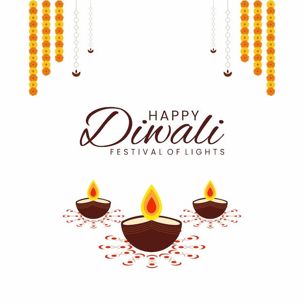 Happy Diwali festival vector social media template