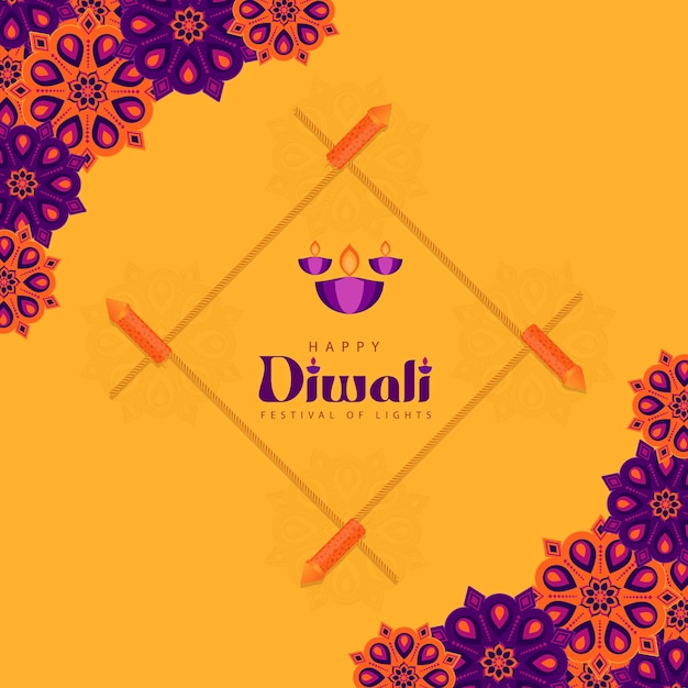 Happy diwali festival Vector with paper cut design style background illustration