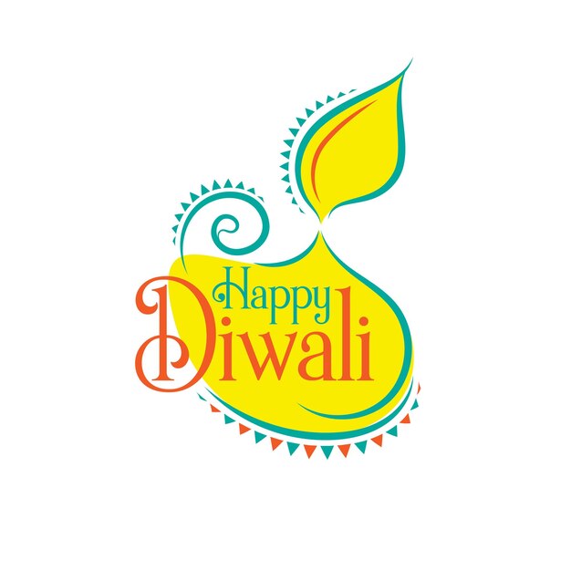 Happy Diwali Festival Wishes Greeting Design Template