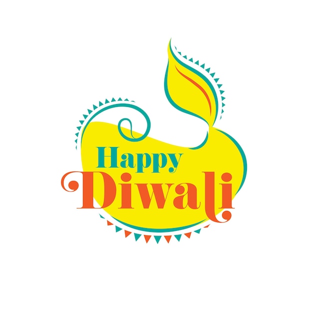 Happy Diwali Festival Wishes Greeting Design Template