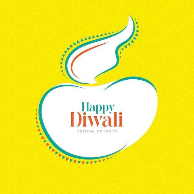 Happy Diwali Festival Wishes Greeting Design Template