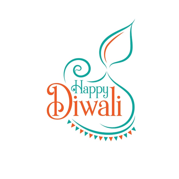 Happy Diwali Festival Wishes Greeting Design Template