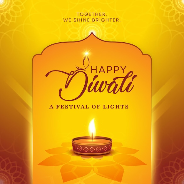 Happy diwali festival wishing post design or background design