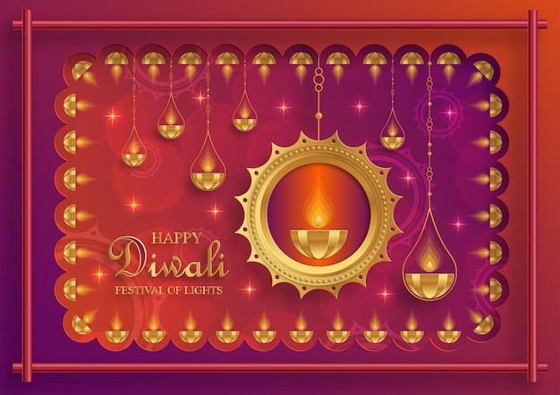 Vettore buona festa del diwali