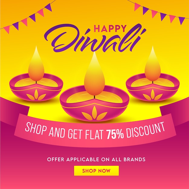 Happy diwali greeting design