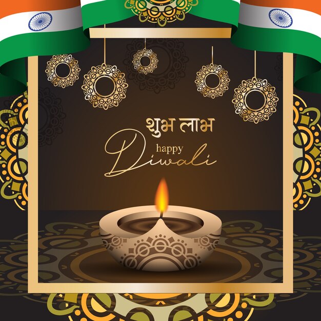 Felice saluto diwali e design illustrazione