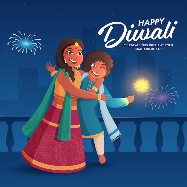 Illustrazione felice di saluto di diwali