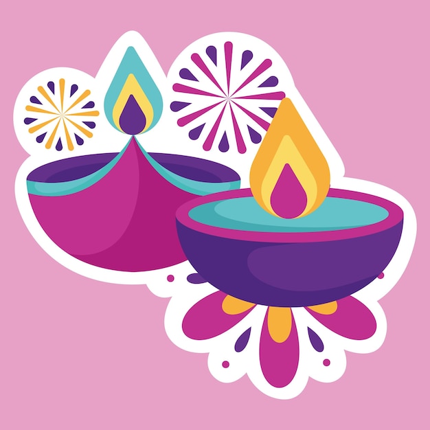 Happy Diwali greetings Decoration Vector illustration