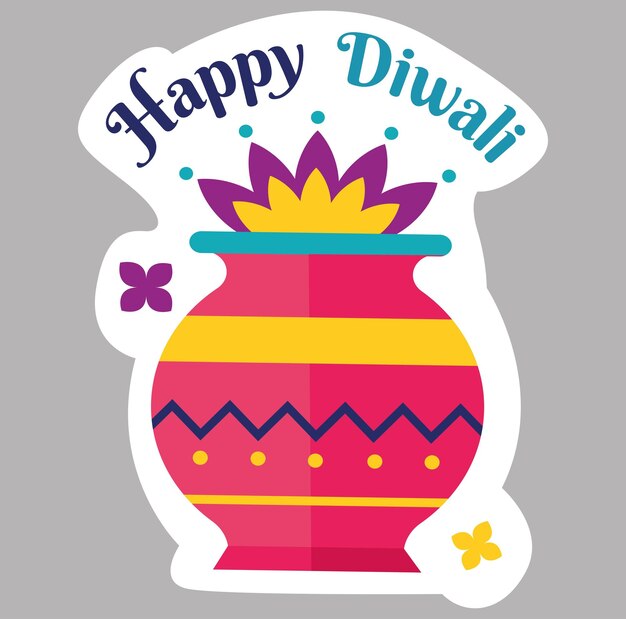Happy Diwali greetings Decoration Vector illustration