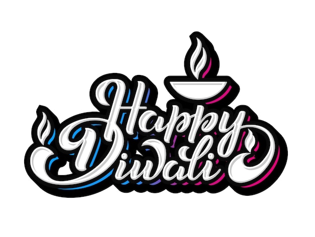 Happy Diwali hand Lettering vector template