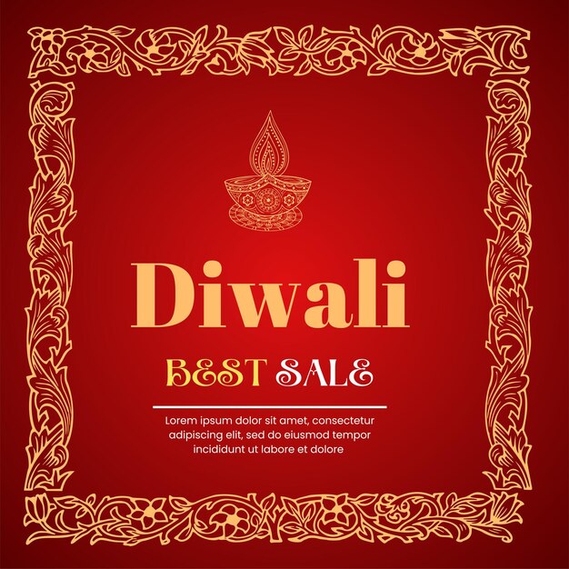 Vector happy diwali hindu festival greeting card
