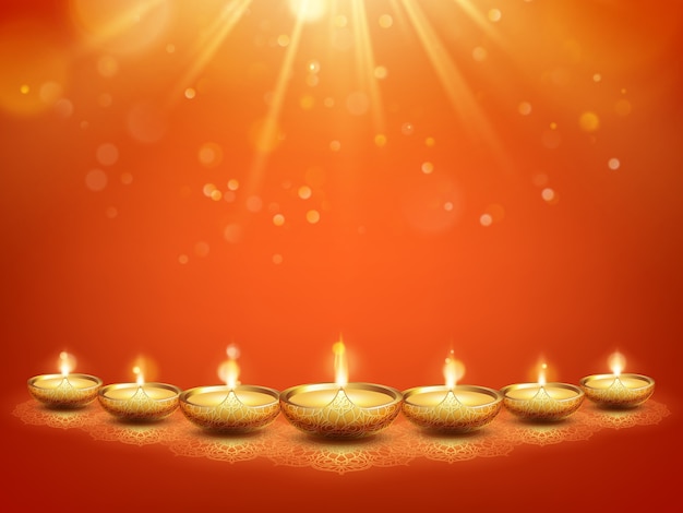 Фестиваль огней счастливого дивали индусский, праздник индии.