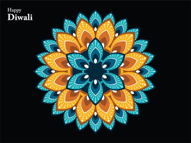 happy diwali hindu traditional ornament lamp festival india element mandala chinese buddha ethnic