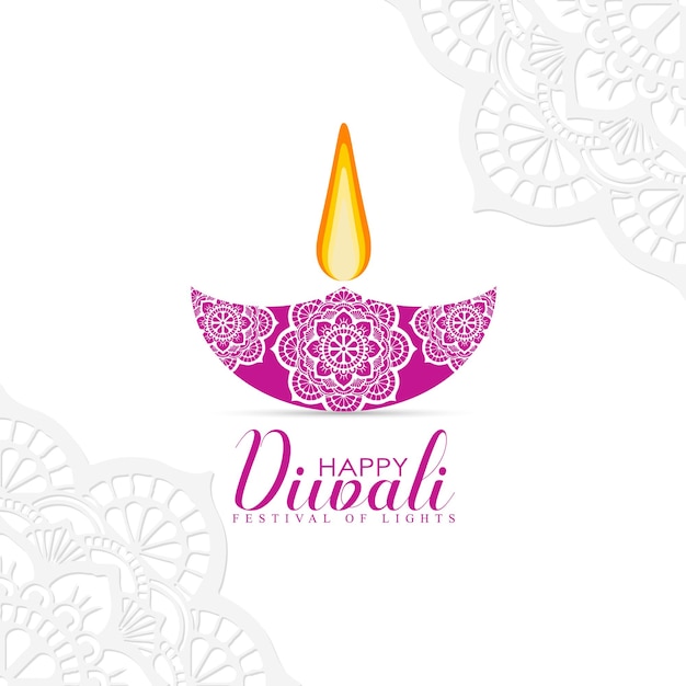 Happy diwali, holiday background for light festival of india.