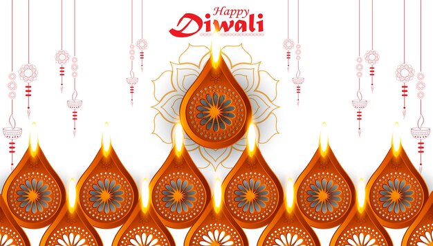 Happy Diwali, Holiday background for light festival of India.