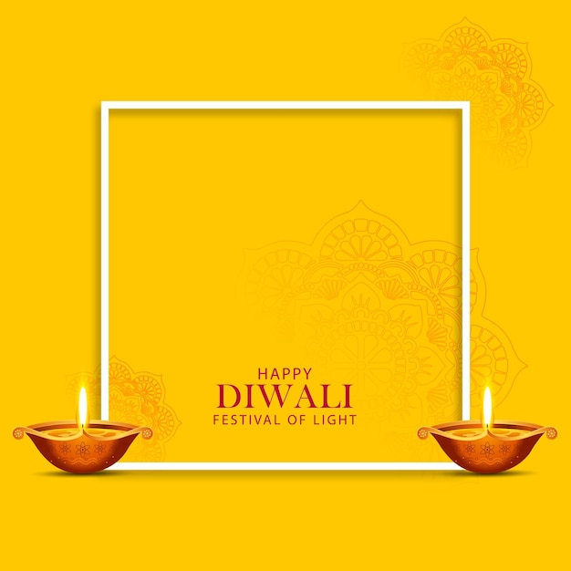 Happy diwali, holiday background for light festival of india