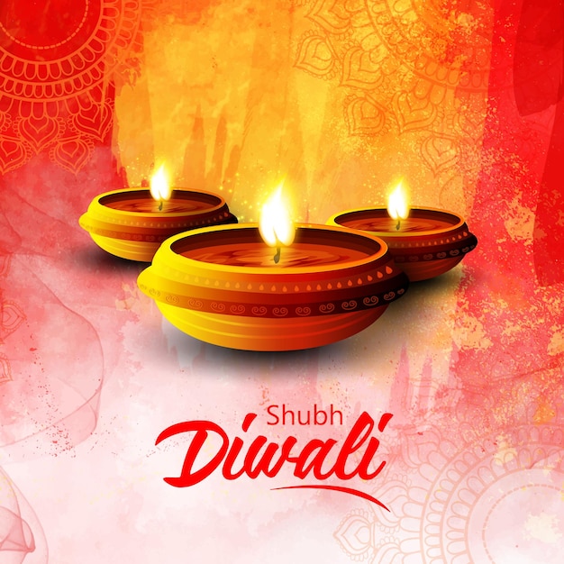 Happy Diwali, illustration Of Burning Diya On Happy Diwali, Diwali Celebration, Festival Of Lights W