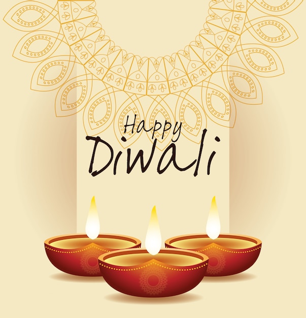 Vector happy diwali indian celebration design