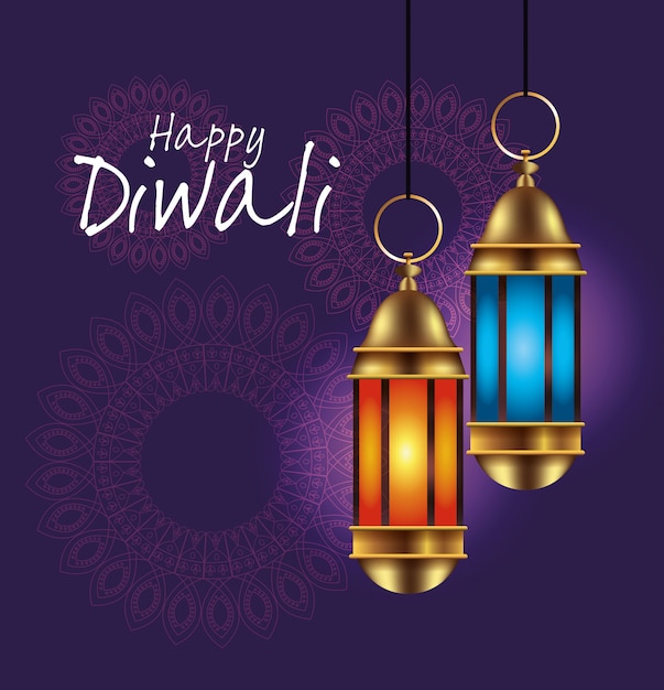 Happy diwali indian celebration design