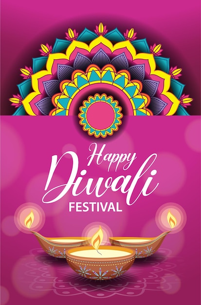 Vector happy diwali indian festival banner