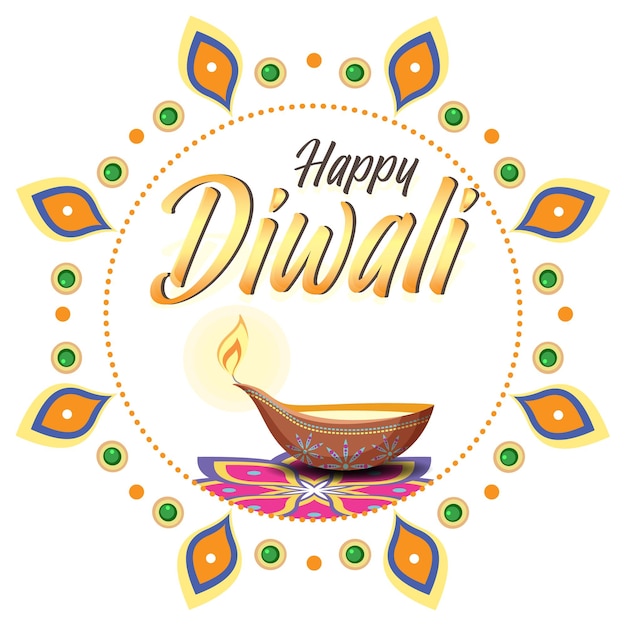 Вектор Баннер индийского фестиваля happy diwali