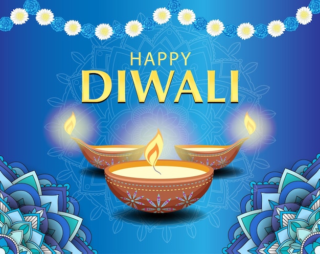 Баннер индийского фестиваля Happy Diwali