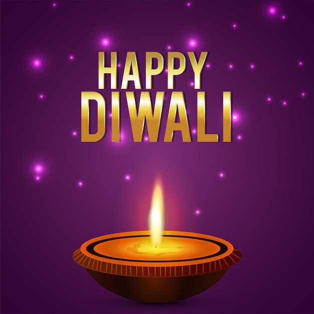 Happy diwali indian festival celebration card