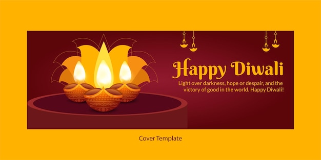 Happy Diwali Indian festival Cover page template