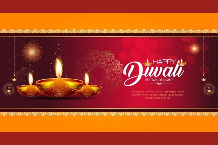 Vector happy diwali is the joyous celebration of the hindu festival of lights marked by vibrant lamps