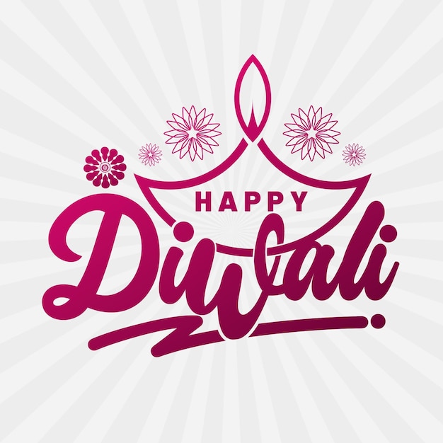 Happy diwali lettering design