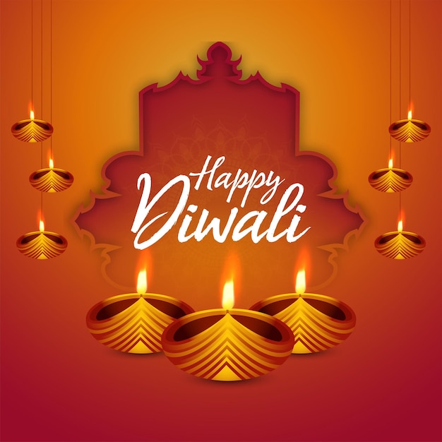 Happy diwali luxury greeting card