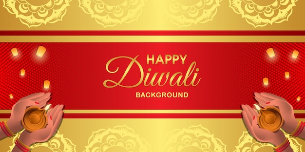 Happy Diwali Modern  golden background