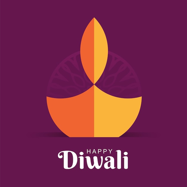 Vector happy diwali poster template vector flat design