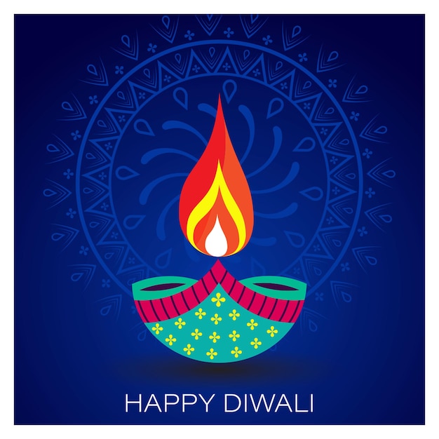 Happy diwali poster vector template design