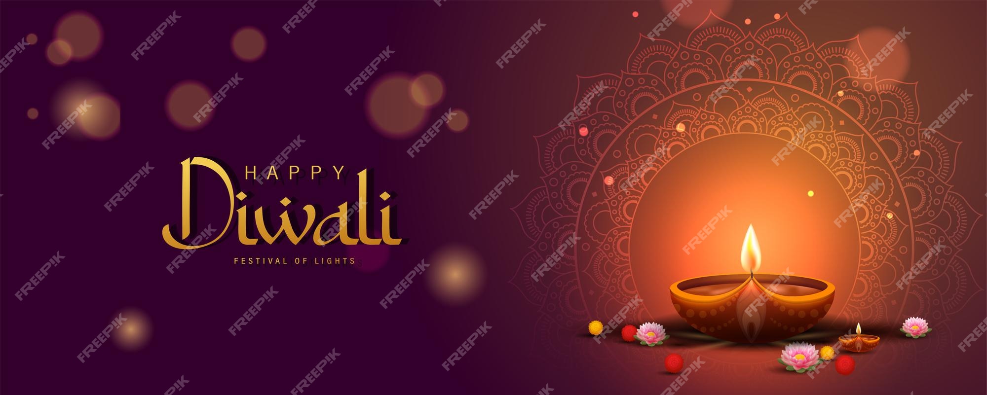 Premium Vector | Happy diwali poster with diya lamp and peacock ...