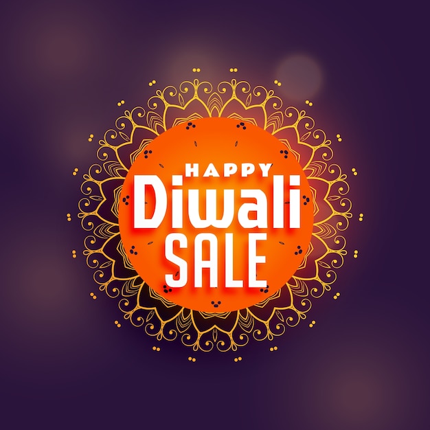 Happy diwali sale background with mandala decoration