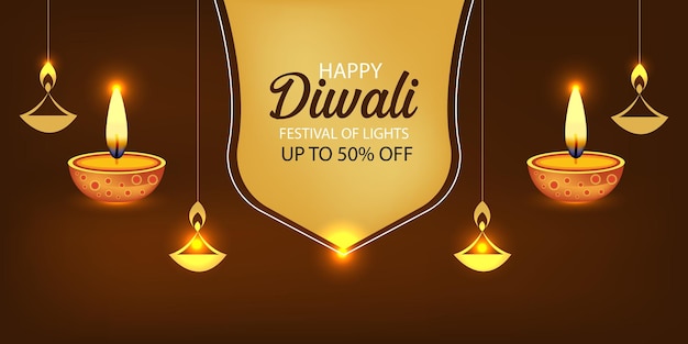 Happy diwali sale banner design